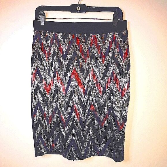 ๐ Cato Sequins Chevron Print Skirt - Picture 5 of 9